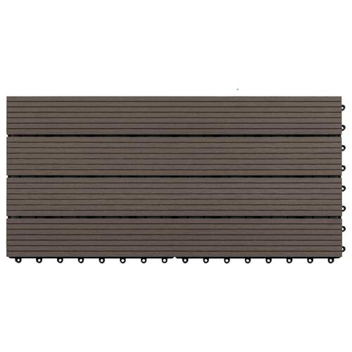 Terrassefliser 6 stk. 60x30 cm 1,08 m² WPC mørkebrun