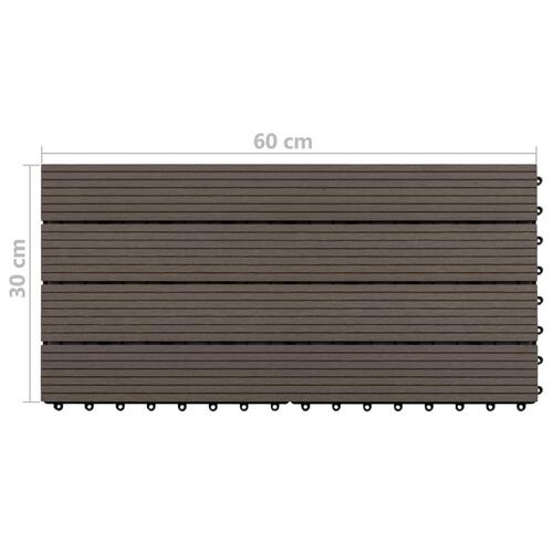 Terrassefliser 6 stk. 60x30 cm 1,08 m² WPC mørkebrun