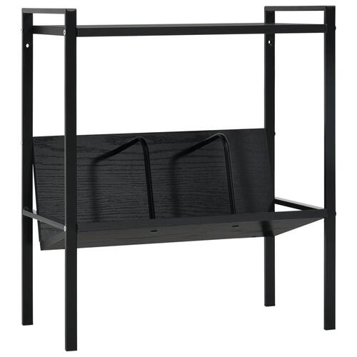 Bogreol med 2 hylder 52x28x59 cm konstrueret træ sort