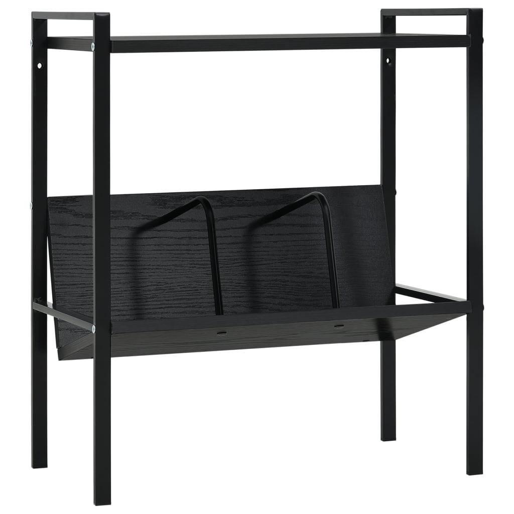 Bogreol med 2 hylder 52x28x59 cm konstrueret træ sort