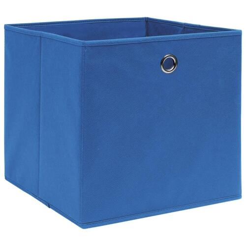 Opbevaringskasser 4 stk. ikke-vævet stof 28x28x28 cm blå