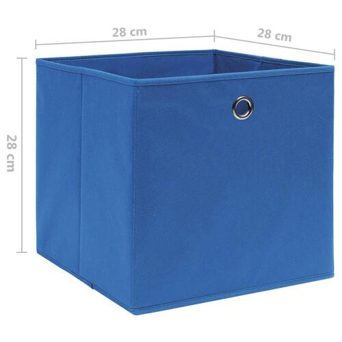 Opbevaringskasser 4 stk. ikke-vævet stof 28x28x28 cm blå