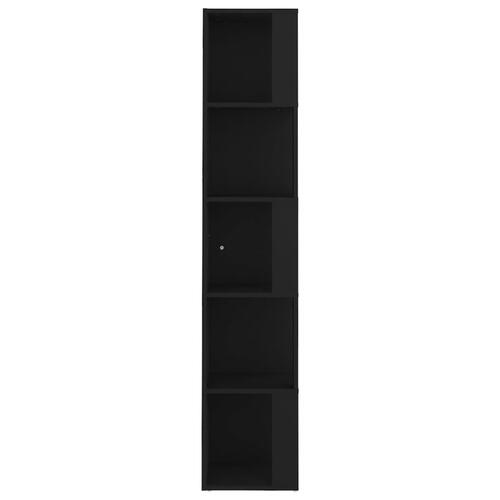 Hjørnereol 33x33x164,5 cm spånplade sort