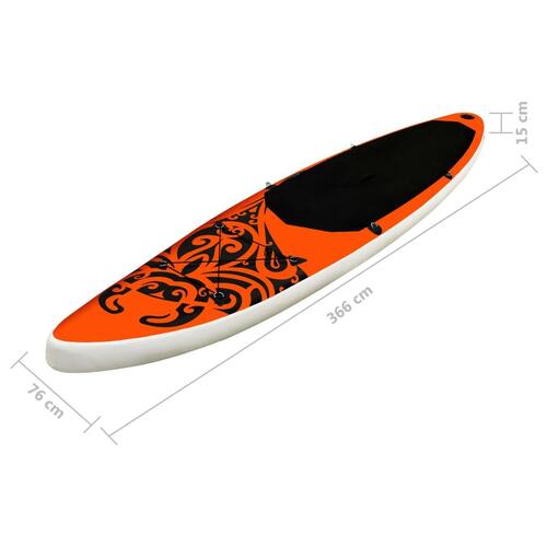 Oppusteligt paddleboardsæt 366x76x15 orange