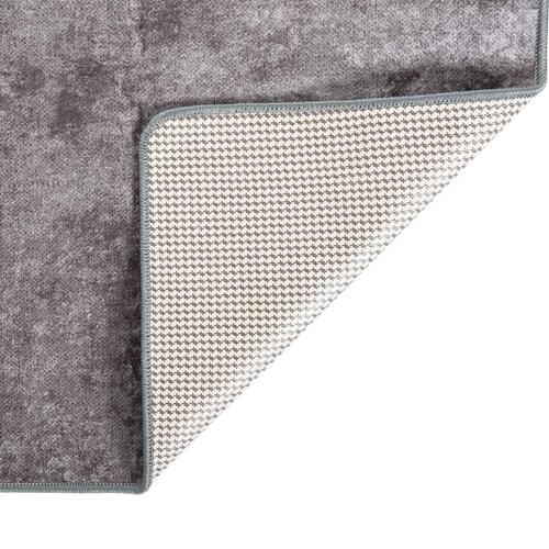 Tæppe 120x180 cm skridsikkert og vaskbart grå