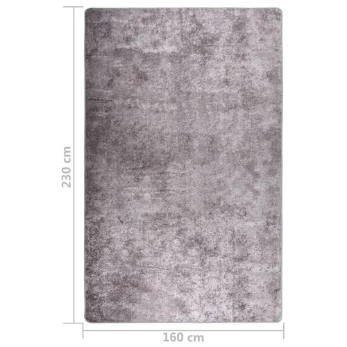 Tæppe 160x230 cm skridsikkert og vaskbart grå