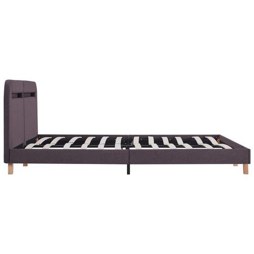 Sengestel med LED 180 x 200 cm stof gråbrun