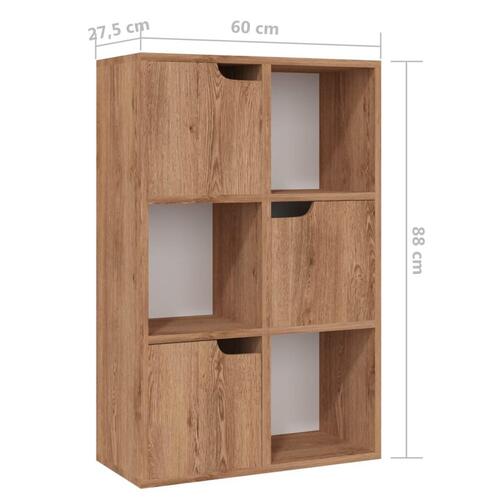 Bogreol 60x27,5x88 cm spånplade brun eg