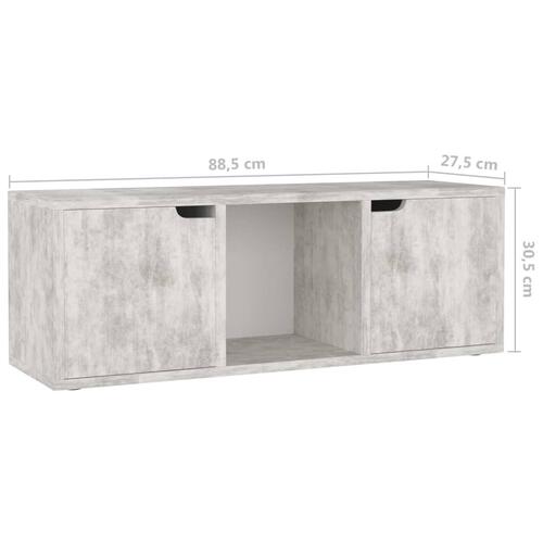 Tv-skab 88,5x27,5x30,5 cm spånplade betongrå