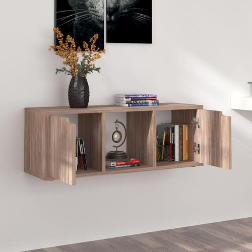 Tv-skab 88,5x27,5x30,5 cm spånplade grå sonoma-eg