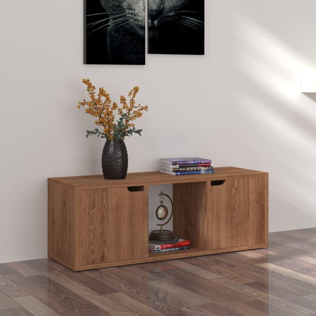 Tv-skab 88,5x27,5x30,5 cm spånplade brun eg