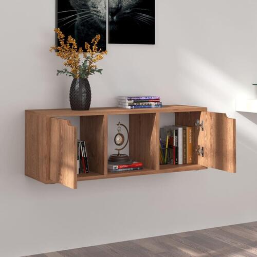 Tv-skab 88,5x27,5x30,5 cm spånplade brun eg