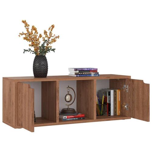 Tv-skab 88,5x27,5x30,5 cm spånplade brun eg