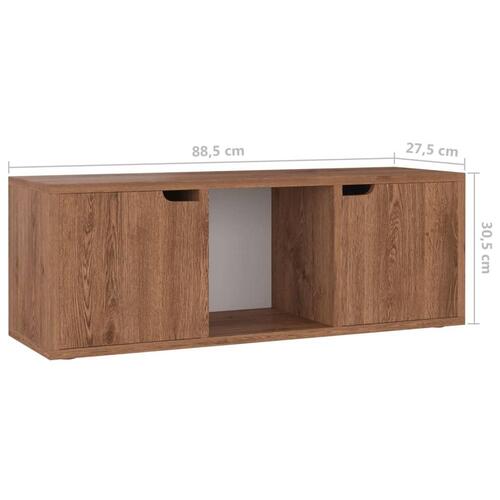 Tv-skab 88,5x27,5x30,5 cm spånplade brun eg
