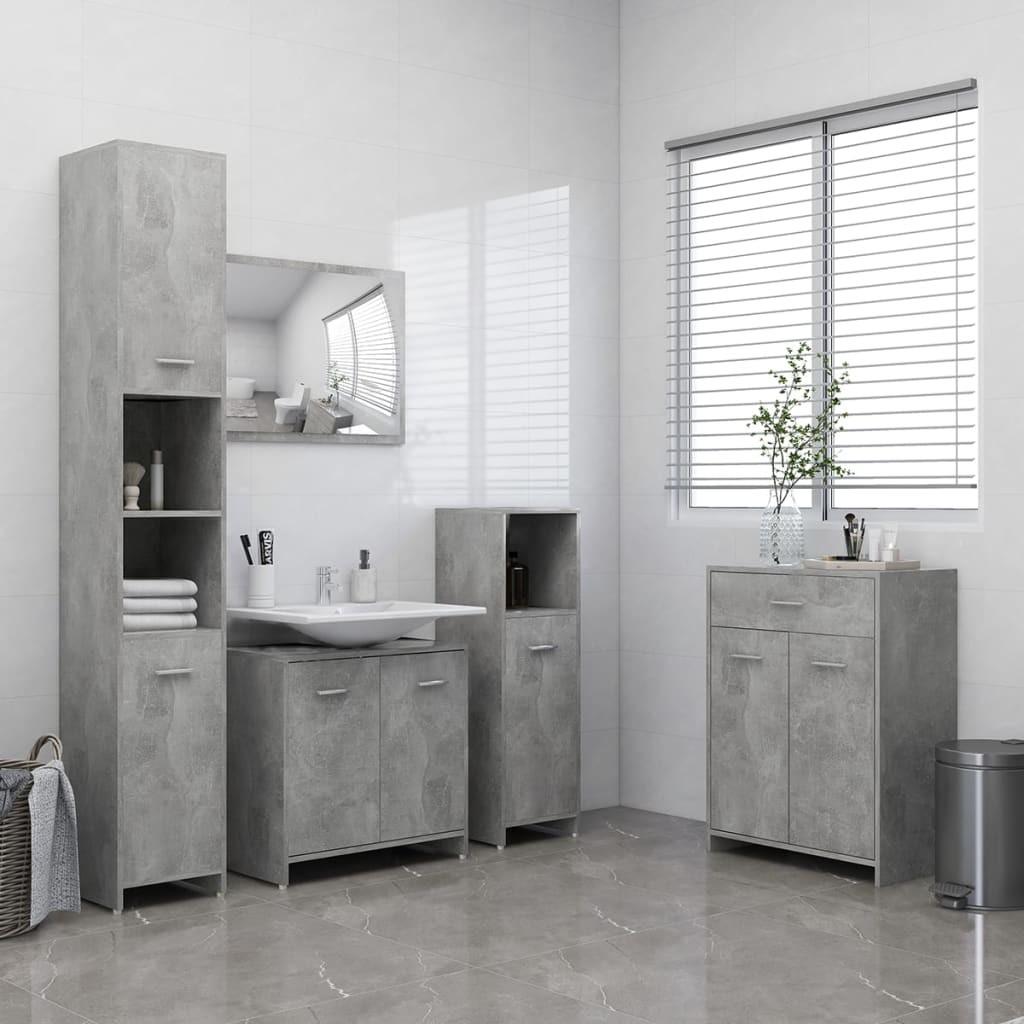 Billede af Badeværelsesmøbelsæt 4 dele betongrå