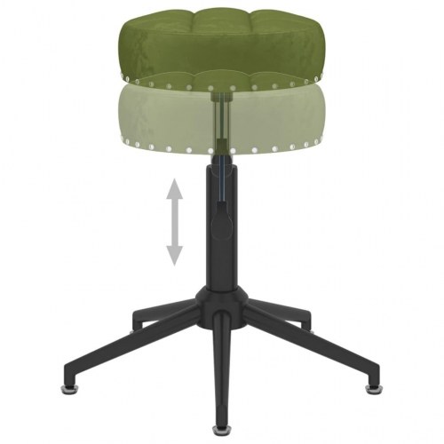 Arbejdsstol med hjul fløjl lysegrøn