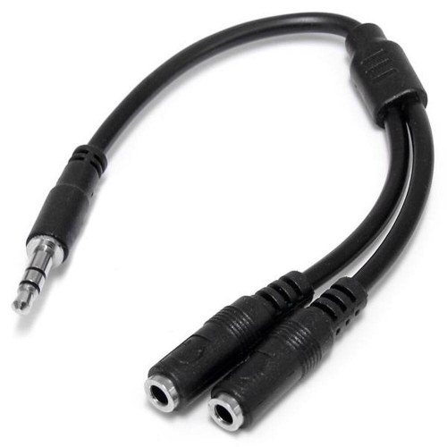 Jack splitter kabel 3,5 mm Startech - sort 0,2 m