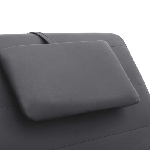 Massagechaiselong med pude kunstlæder grå