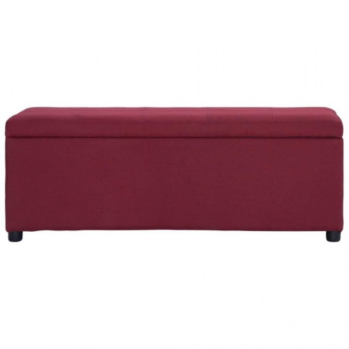 Opbevaringsbænk med låg 116 cm - polyester i vinrød