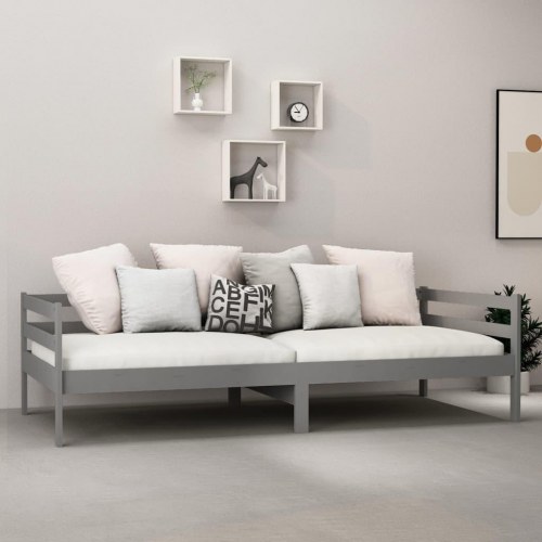 Daybed 90 x 200 cm i massivt fyrretræ - grå