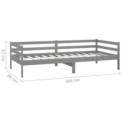 Daybed 90 x 200 cm i massivt fyrretræ - grå