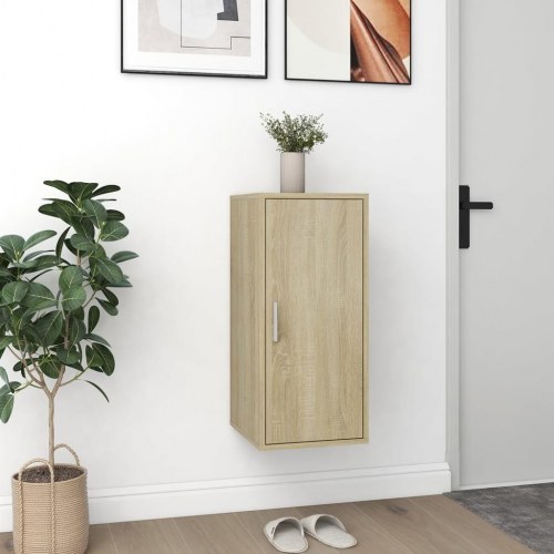 Skoskab 32×35×70 cm - spånplade i sonoma-eg med låge