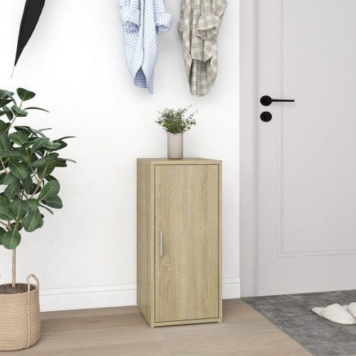 Skoskab 32×35×70 cm - spånplade i sonoma-eg med låge