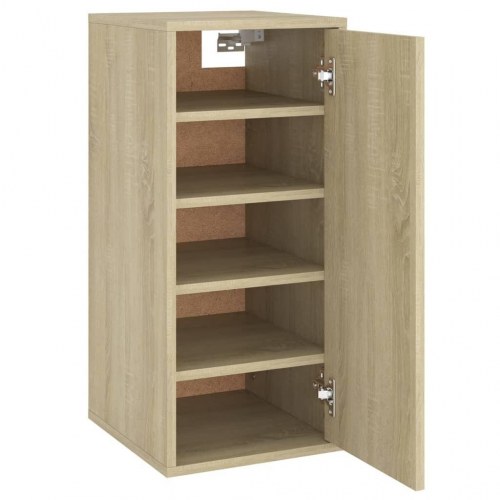 Skoskab 32×35×70 cm - spånplade i sonoma-eg med låge