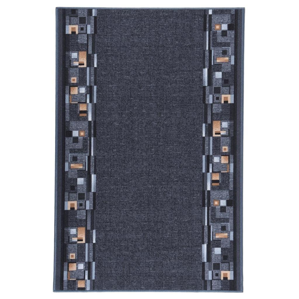 Tæppeløber 100x150 cm skridsikker bagside antracitgrå
