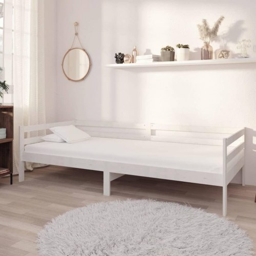 Daybed 90 x 200 cm i massivt fyrretræ - hvid