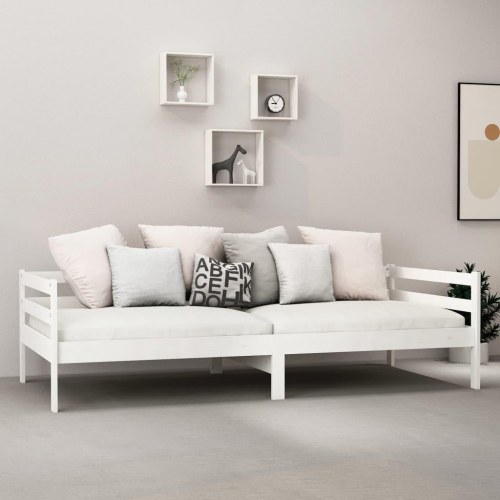 Daybed 90 x 200 cm i massivt fyrretræ - hvid