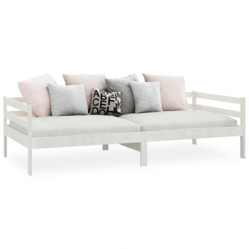 Daybed 90 x 200 cm i massivt fyrretræ - hvid