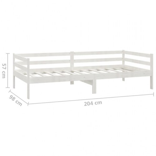 Daybed 90 x 200 cm i massivt fyrretræ - hvid