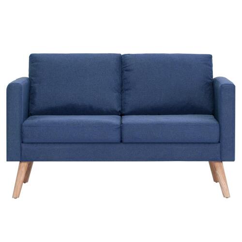 2-personers sofa i stof blå