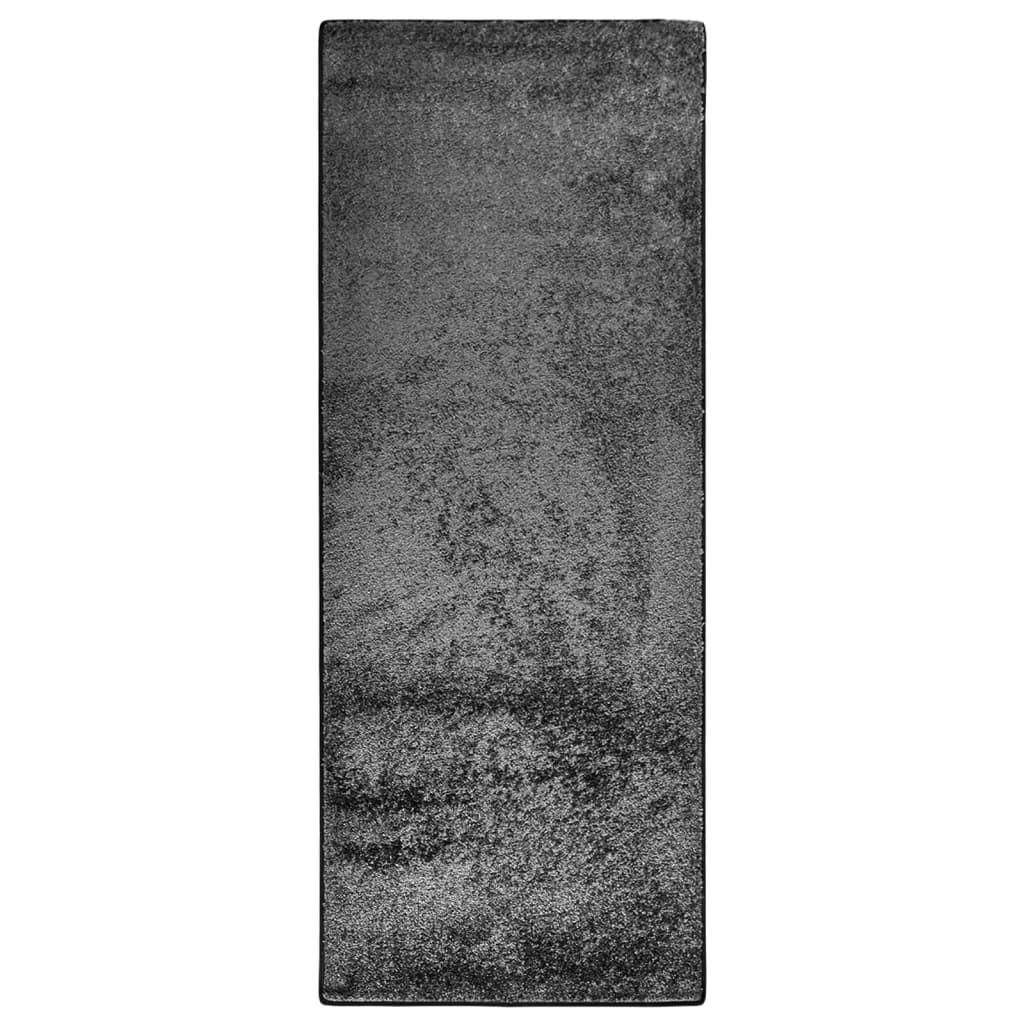 Gulvtæppe med blød luv 57x150 cm skridsikkert grå