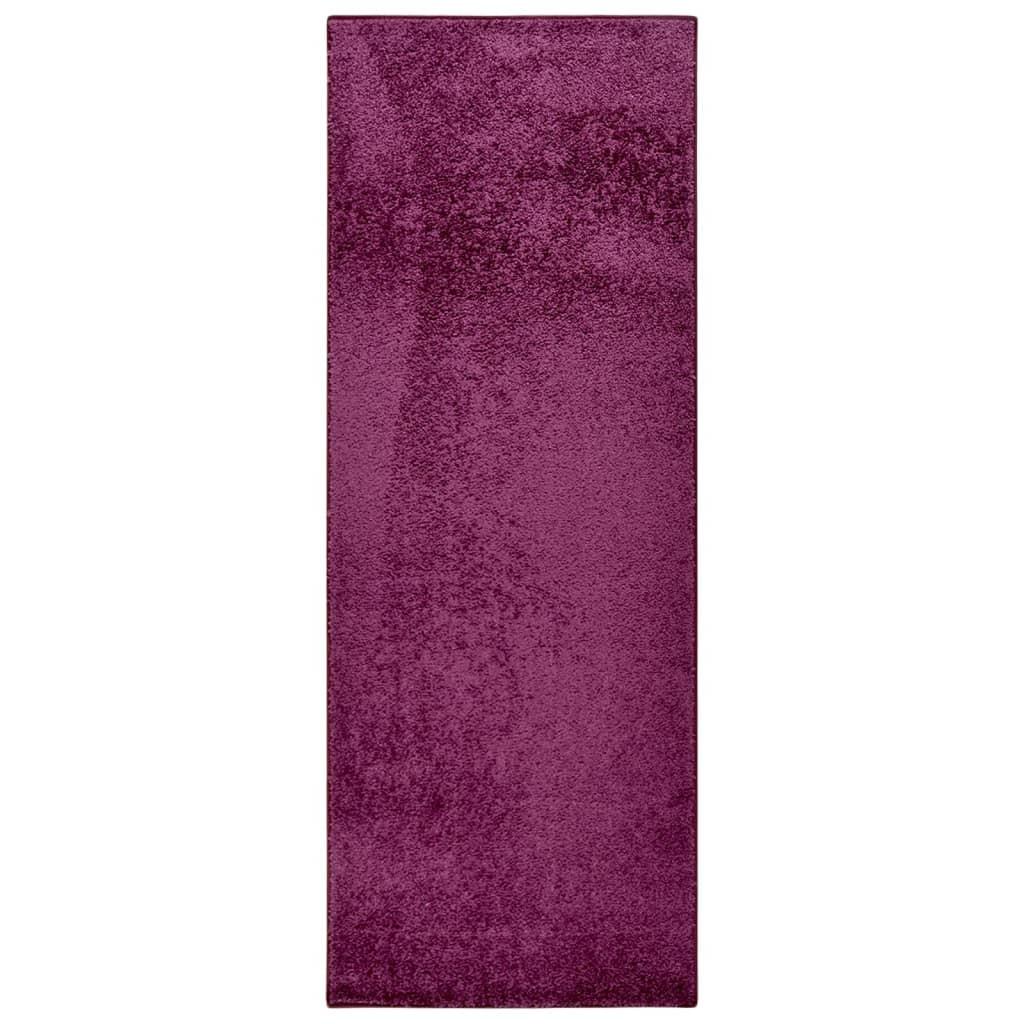 Gulvtæppe med blød luv 67x180 cm skridsikkert lilla