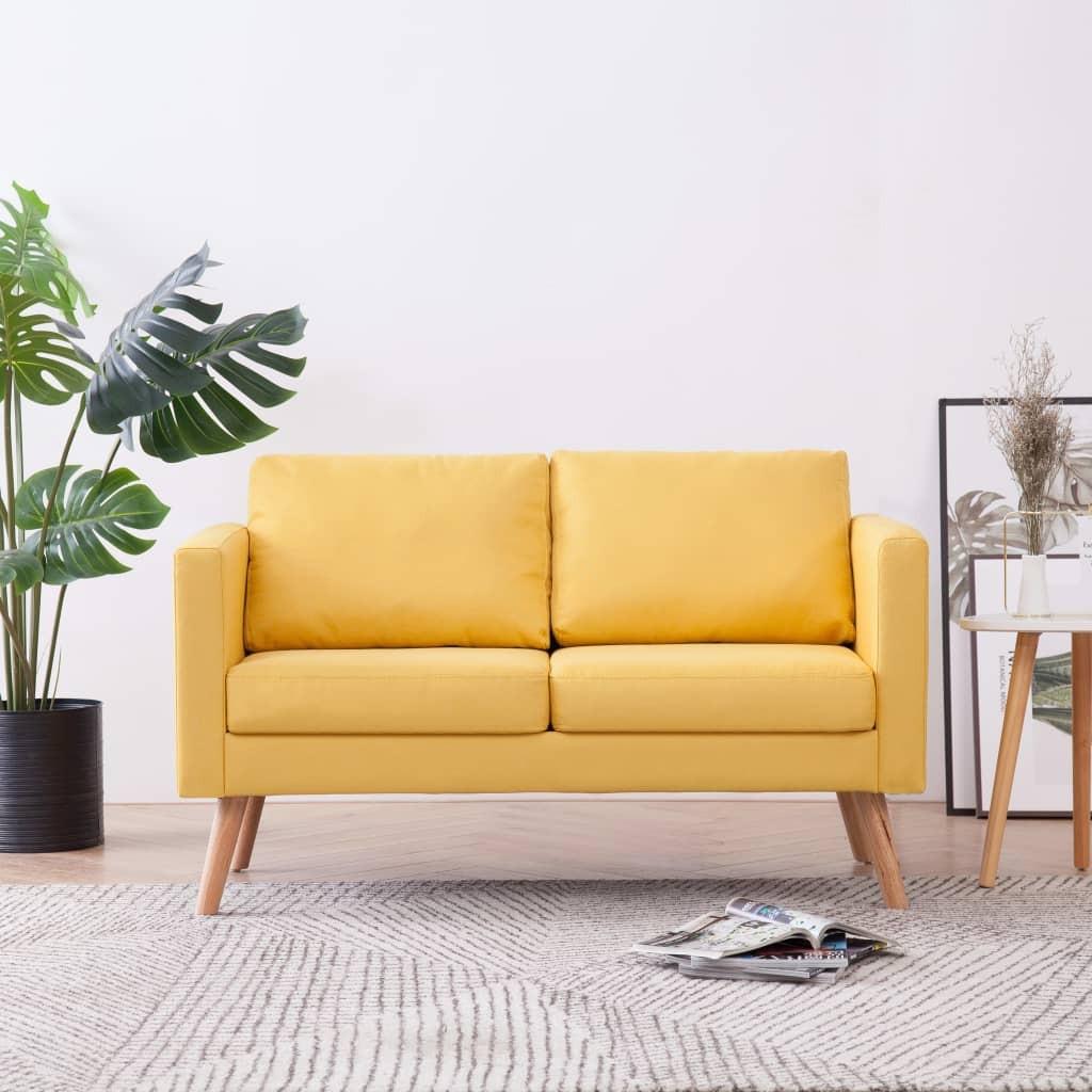 2-personers sofa i stof gul