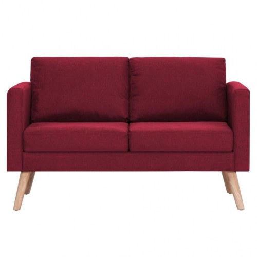 2-personers sofa i stof - vinrød