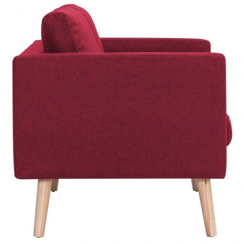 2-personers sofa i stof - vinrød