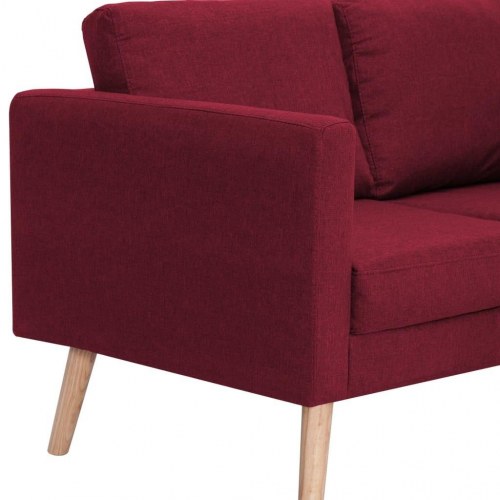 2-personers sofa i stof - vinrød