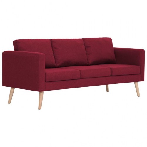 3-personers sofa i stof - vinrød