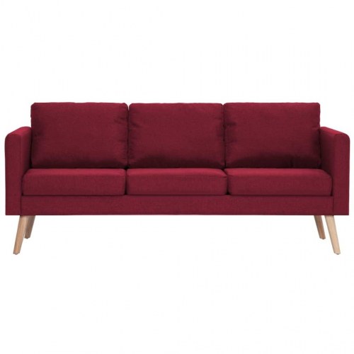 3-personers sofa i stof - vinrød