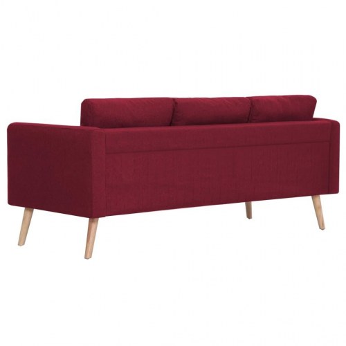 3-personers sofa i stof - vinrød