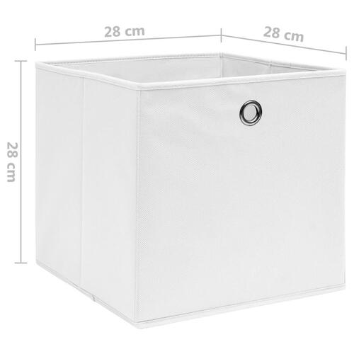 Opbevaringskasser 4 stk. ikke-vævet stof 28x28x28 cm hvid