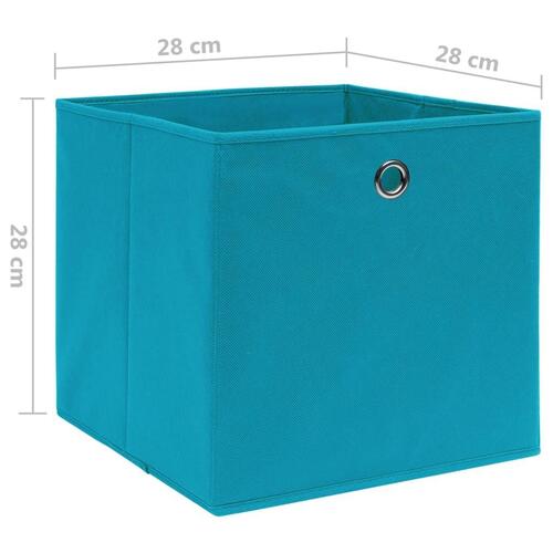 Opbevaringskasser 4 stk. 28x28x28 cm uvævet stof babyblå