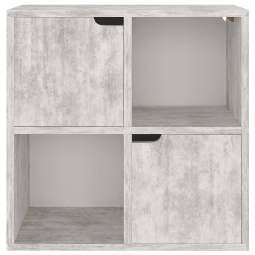 Bogreol 60x27,5x59,5 cm konstrueret træ betongrå