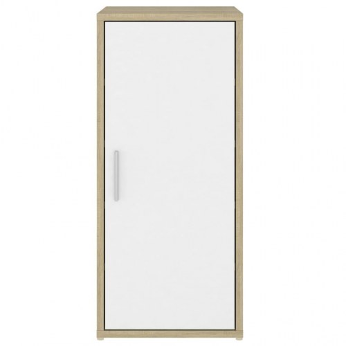 Skoskabe 2 stk. 32x35x70 cm konstrueret træ hvid og sonoma-eg