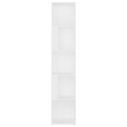 Hjørnereol 33x33x164,5 cm spånplade hvid