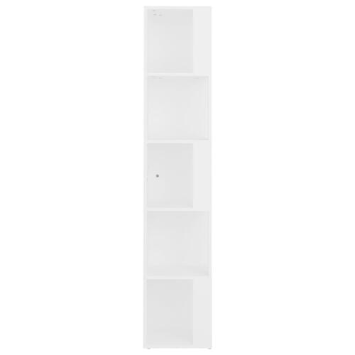 Hjørnereol 33x33x164,5 cm spånplade hvid