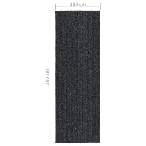 Snavsbestandig tæppeløber 100x300 cm antracitgrå